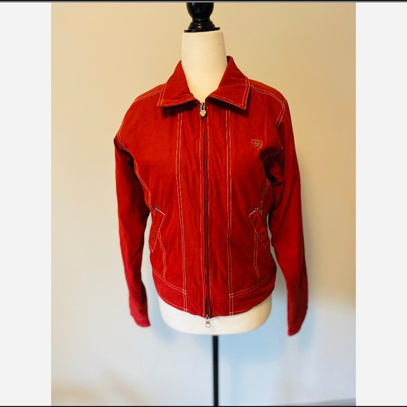 Ariat Women’s Red Zip-up Jacket Size Small - Picture 1 of 16